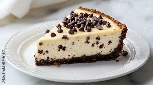 Wallpaper Mural Slice of Chocolate Chip Cheesecake on a White Plate Torontodigital.ca