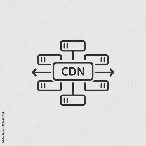 Vector art of cdn icon representing content delivery network