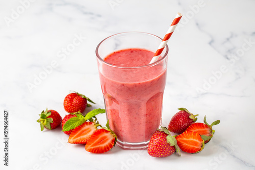 Strawberry smoothie or milk...