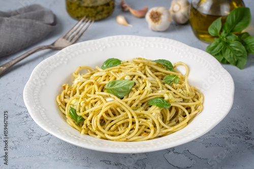Delicious pasta with pesto ...