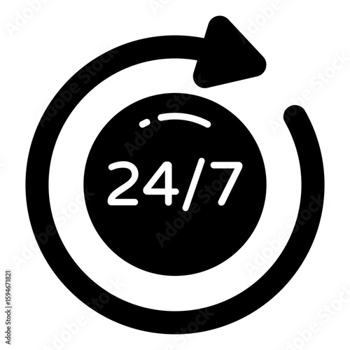 Creative design icon of round the clock