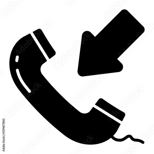 A colored design icon of incoming call