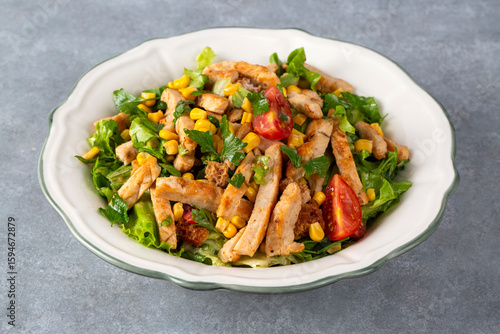 Caesar salad with grilled c...