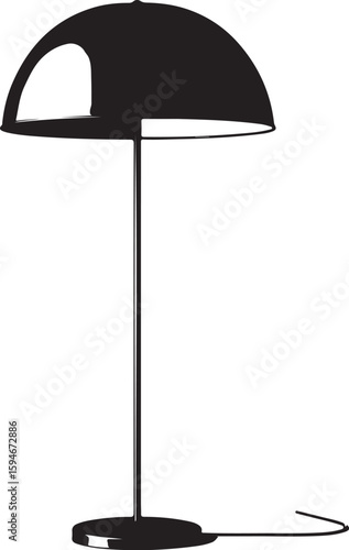 Elegant Dining Table Setting with Chairs and Floral Decor Silhouette