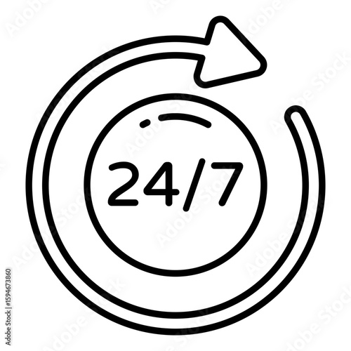 Creative design icon of round the clock