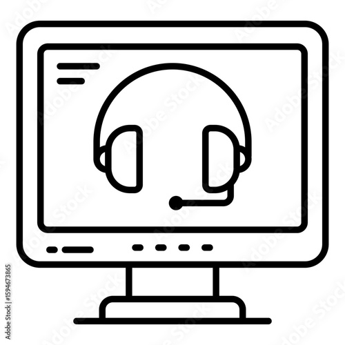 A colored design icon of online helpline