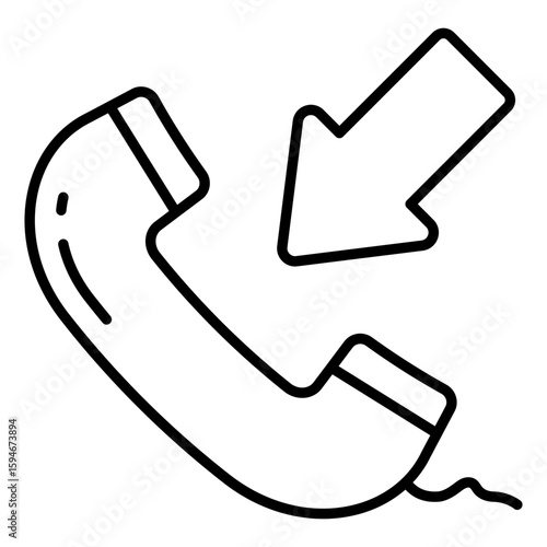 A colored design icon of incoming call