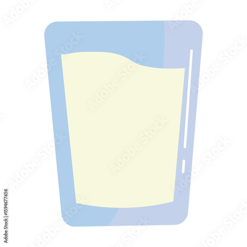 Glass of Milk Flat Illustration