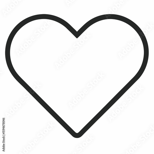 Like Heart Outline Icon Vector – Generative AI & Linocut Silhouette Design