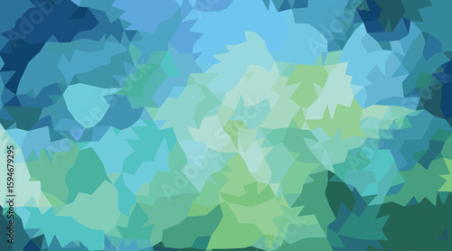 Jagged geometric abstract blue green background