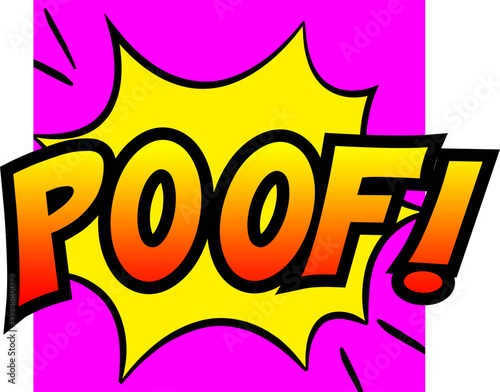 Cartoon comic sign burst clouds. Speech bubble, Poof sign expression and pop art text frames. Comics mem expressions speech, superhero book Poof label. Isolated vector symbols set