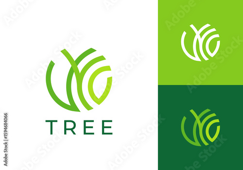 abstract tree logo design. nature flower garden forest icon vector concept