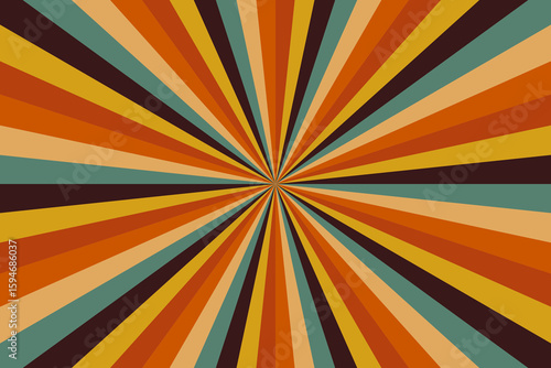 Retro style colored sunburst or sunbeam