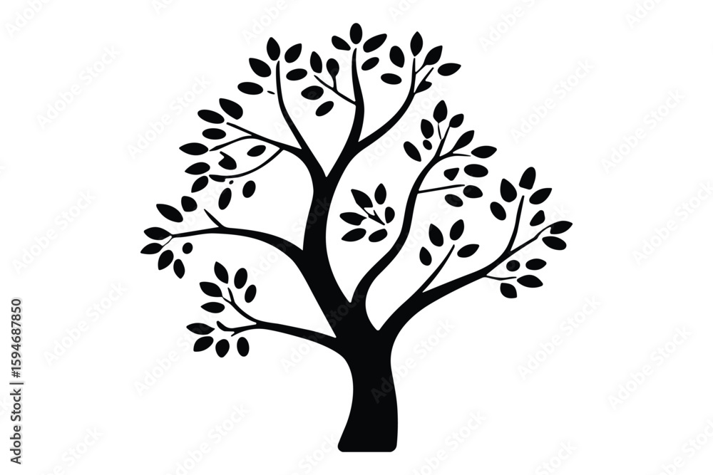 Fototapeta premium Stylized Tree Outline Clipart Pack