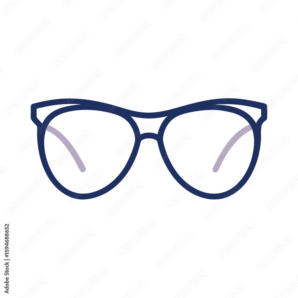 Fototapeta premium Fashion Eyewear Outline Icon on Transparent Background
