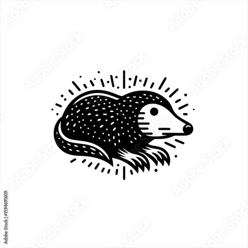 Vector art of mole illustration with radiating lines
