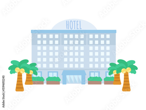 リゾートホテル　建物　イラスト