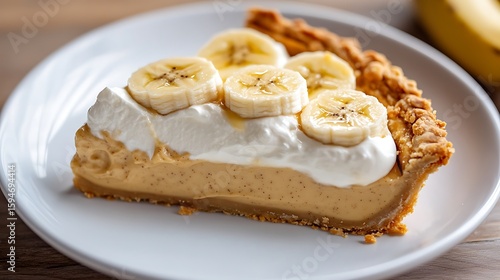 Wallpaper Mural Slice of Banana Cream Pie with Whipped Topping and Sliced Bananas Torontodigital.ca