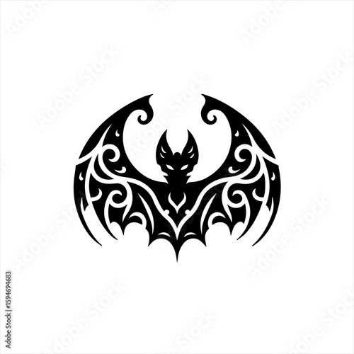 Vector art of tribal bat illustration isolated on white