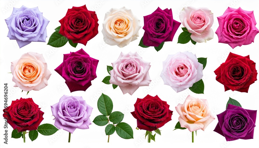 Fototapeta premium Rose bouquet isolated on transparent background. Mockup template artwork graphic design.