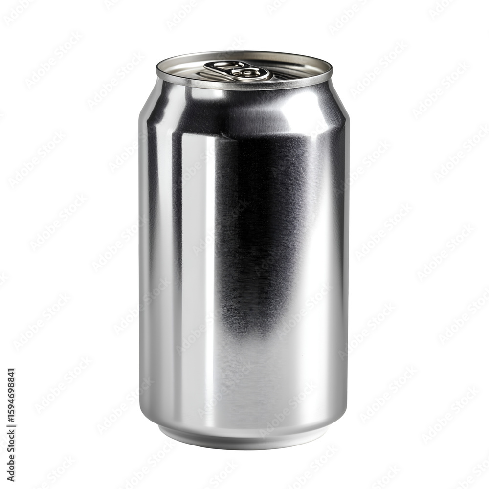 Aluminum can on a white background.
Aluminum can on a white background.