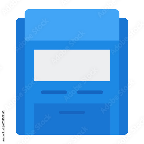 ATM machine icon. Cash withdrawal terminal. Automated teller symbol set.
