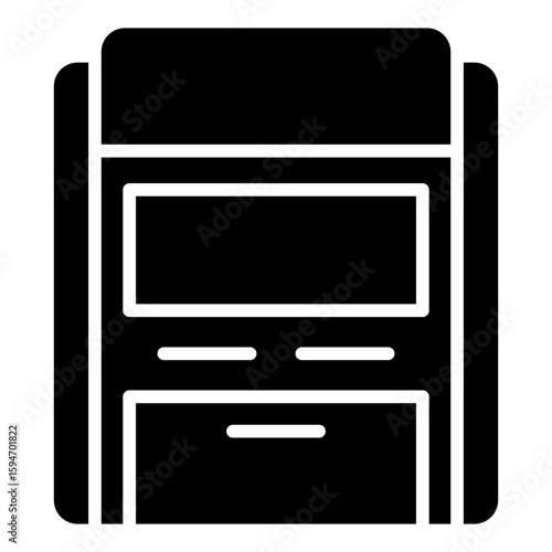 ATM machine icon. Cash withdrawal terminal. Automated teller symbol set.
