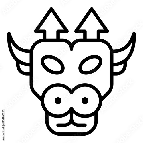 Bull market icon set. Financial growth and positive trend symbols.
