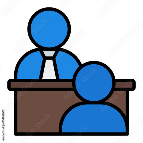 Check-in desk icon set. Airport counter and travel registration symbol collection.
