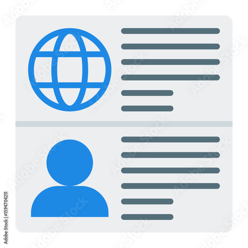 Passport icon set. International ID and travel document symbol collection.