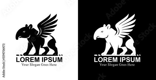 Winged tapir logo design with modern style