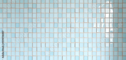 High-res seamless pastel blue mosaic tile wall texture Irregular broken tiles, bathroom interior background, background, blue tile