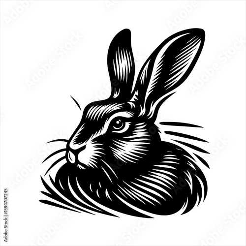 Vector art of rabbit head illustration