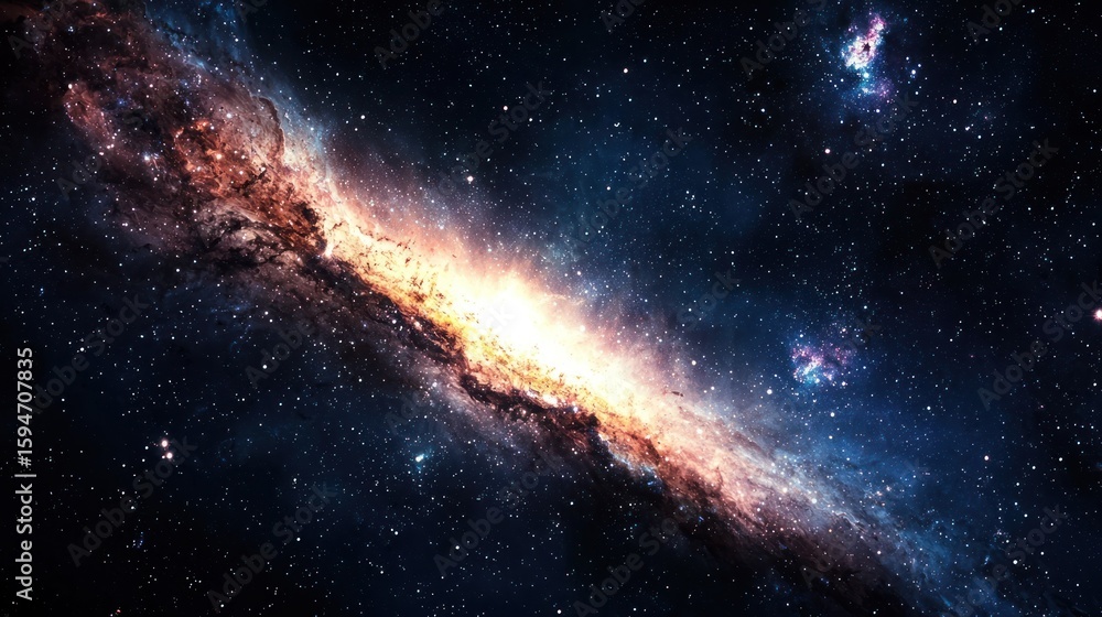 Fototapeta premium A vast, colorful galaxy with stars and nebulae in deep space.