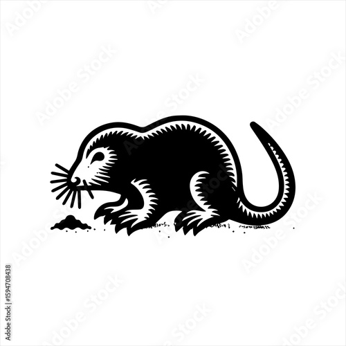 Vector art of mole digging in the ground