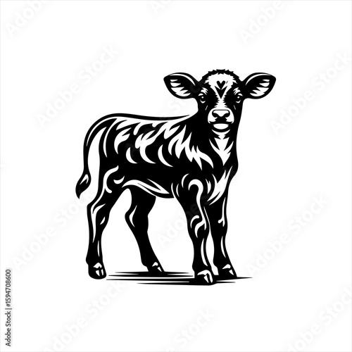 Vector art of a calf illustration