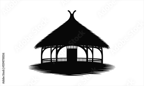Elegant gazebo outline design silhouette