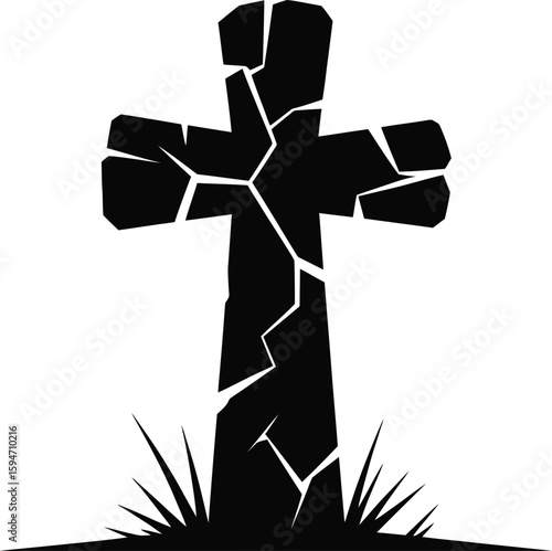 Spooky halloween gravestone design silhouette