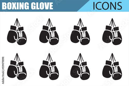 Boxing Glove Icon Set for User Interface Design