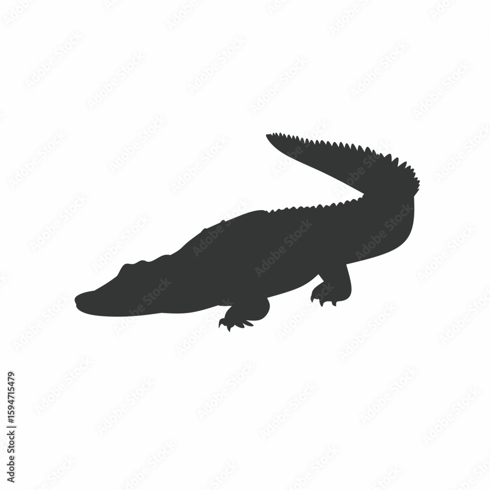 Obraz premium Crocodile silhouette on white