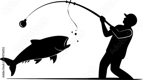 vector illustration of a fishing rod