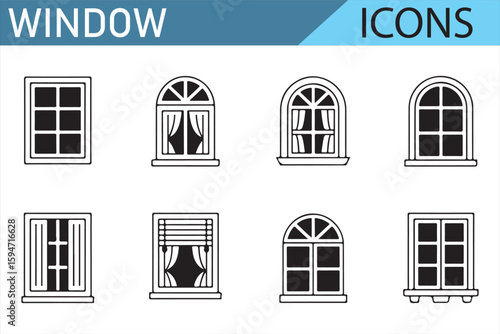 Line Art Window Icons for Graphic Designers