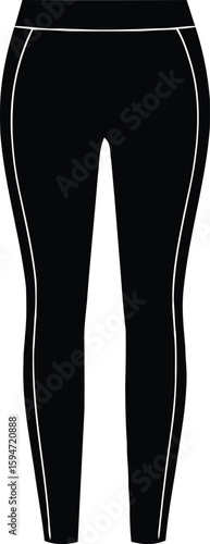 Silhouette of long fitted women’s trousers or jeans with clean design.