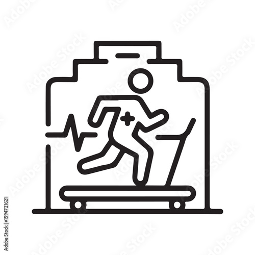 Person running on treadmill with heart monitor exercise fitness