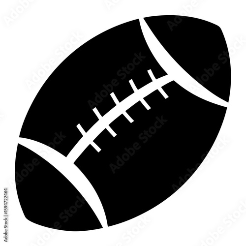 Classic american football silhouette isolated on white background