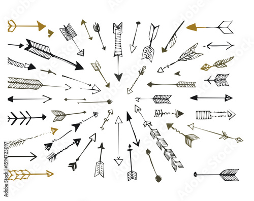 Wallpaper Mural A versatile set of modern arrow vector icons and bold arrow silhouettes, including curved, straight, and directional signs for UI, infographics, and navigation design

 Torontodigital.ca