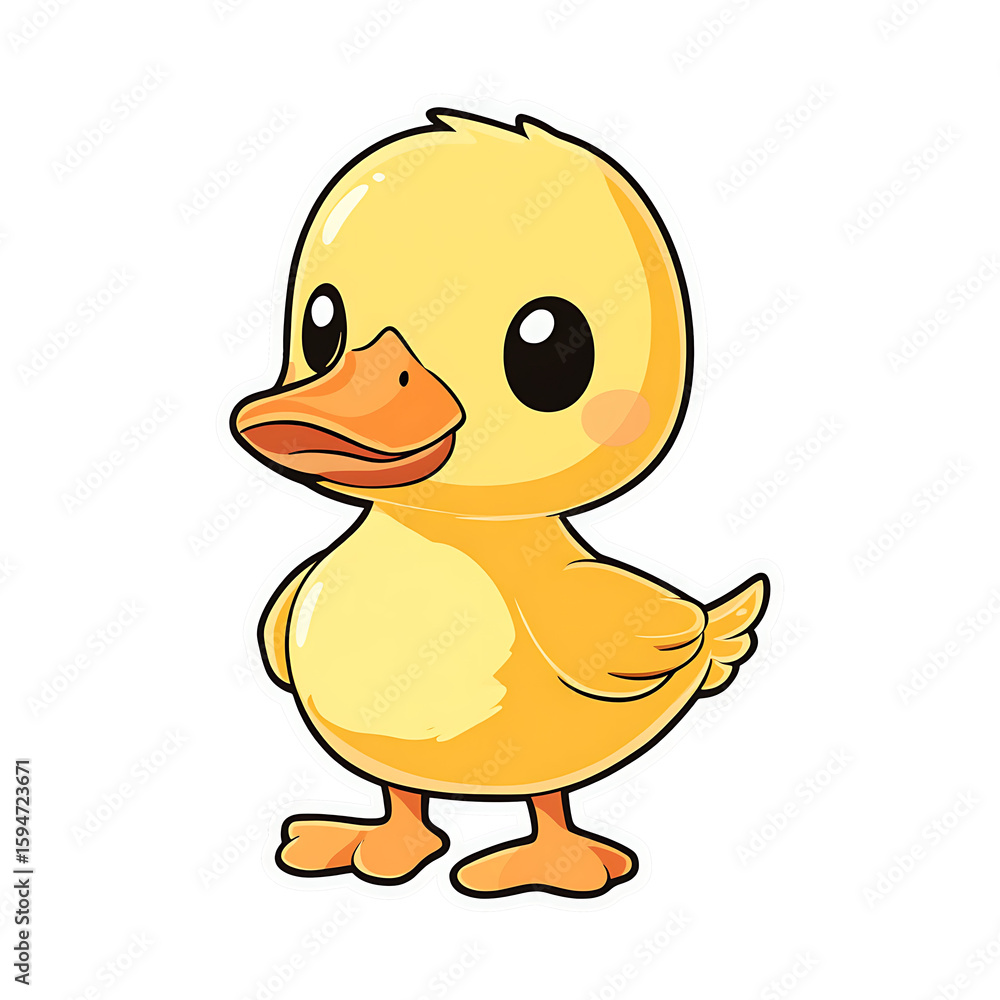 Fototapeta premium Baby Duck Sticker Design PNG