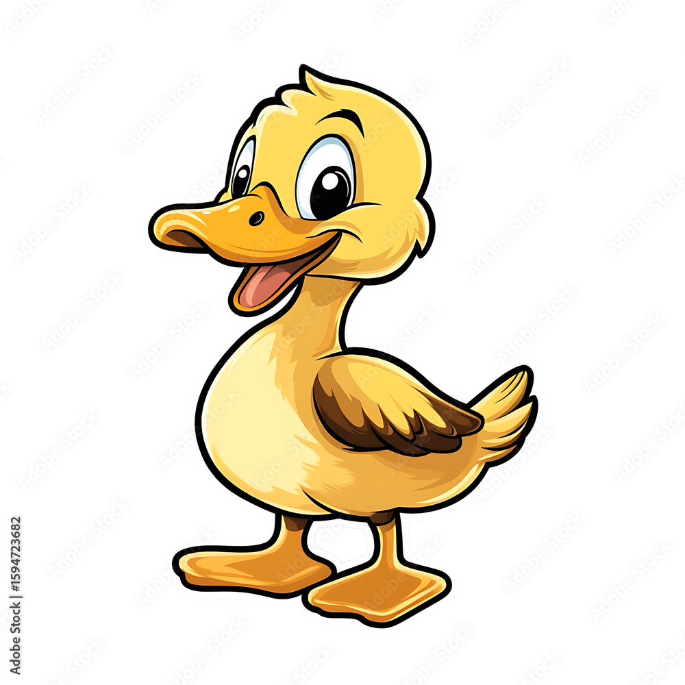 Fototapeta premium Baby Duck Sticker Design PNG