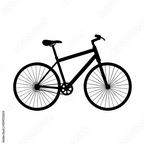 Classic road bicycle with drop handlebars Silhouette Vector illustration