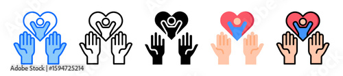 Volunteer Help icon Multi Style Vector Illustration